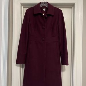 Vintage jcrew long 100% wool coat, size 0.